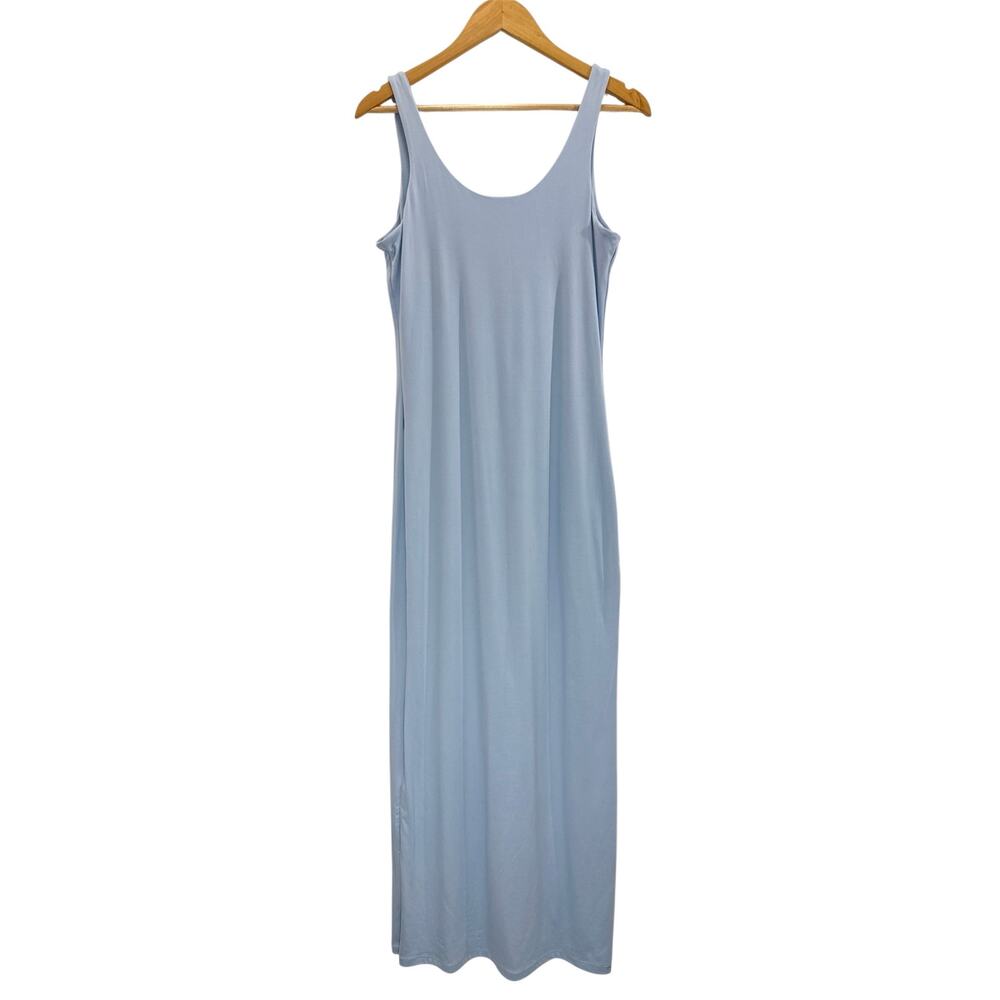NWT Bumpsuit The Elle Maternity Midi Dress Powder Blue Size L Bodycon Stretch - Picture 4 of 9